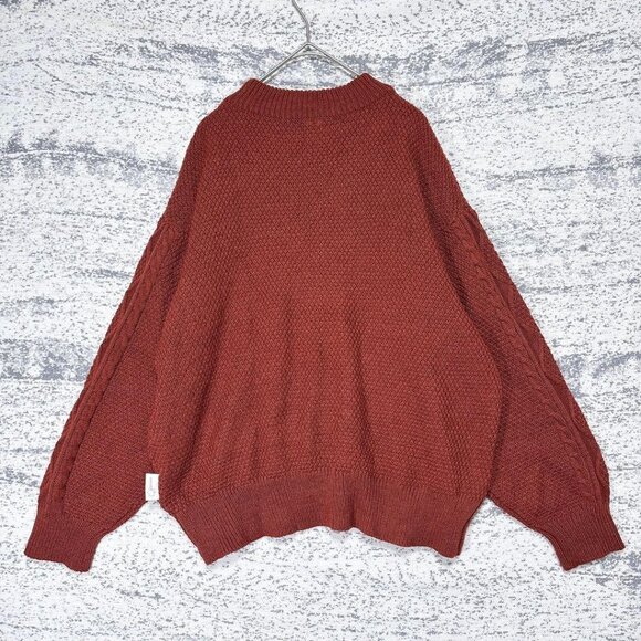 Loge Cable Knit Mock Neck Sweater Size L - Picture 4 of 5